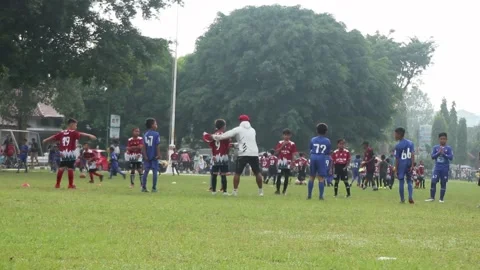 The children's soccer team in Java Indonesia Stock Footage 234149479