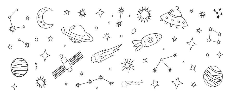 Children's space star vector backdrop. イラスト素材