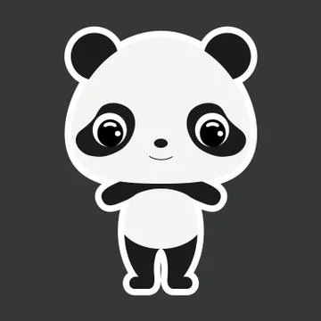 Kawaii panda, anime panda Stock Illustration