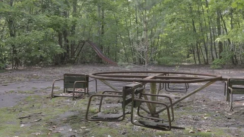 Children's swing in Chernogbyl Stock Footage 118525922