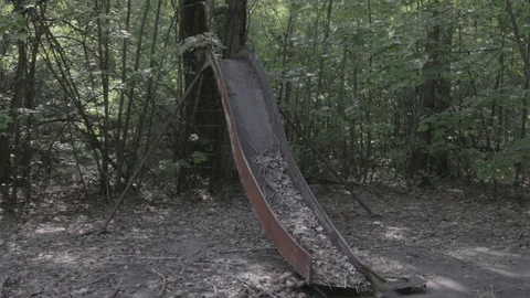 Children's swing in Chernogbyl Stock Footage 118525946