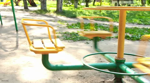 Children's swing for entertainment area average shooting plan Stock Footage 40310433