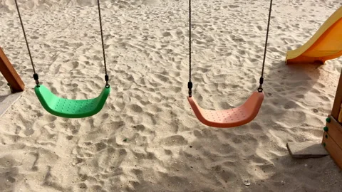 Children's swing by the sea 스톡 동영상 142225512