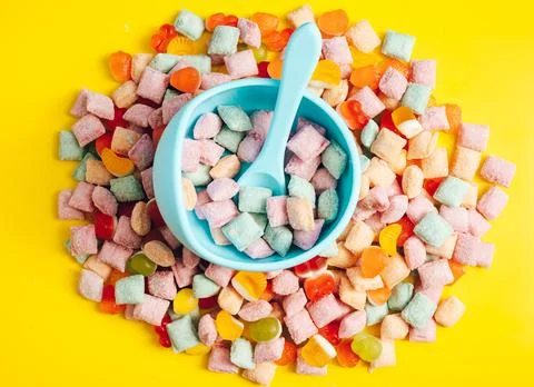 Children's tableware silicone bowl with spoon. Serving baby food, kid dishware Stock Photos