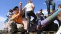 Childrens on the tanks HD Footage