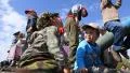 Childrens on the tanks HD Footage