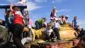 Childrens on the tanks HD Footage