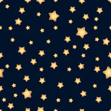 Childrens texture. Vector. Printed T-shirts for boys. Gold stars on blue sky イラスト素材