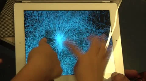 Childrens touching and playing with Digital Tablet (iPad). Stock Footage 8840301
