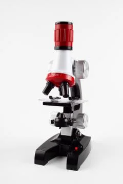 Children's toy microscope on a white background, isolate Stock Photos