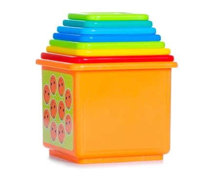Children's toy multi-colored cubes Stock Photos