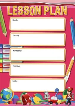 Children's Toys and Learning Tools Background Stock Illustration
