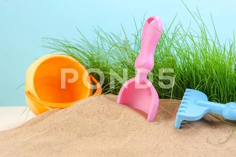 Children's toys for the sandbox. Stock Photos