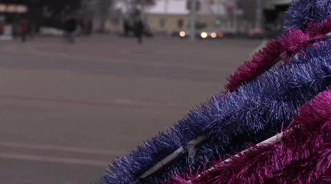 Children's train on the new year rolls children Stock Footage 59946735