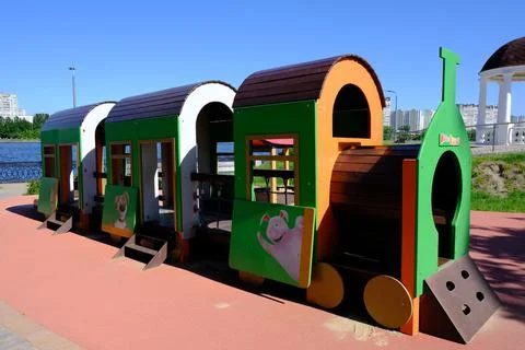 A children's train in the park Stock Photos