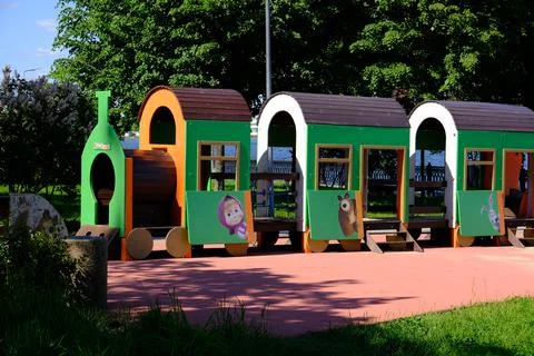 A children's train in the park Stock Photos