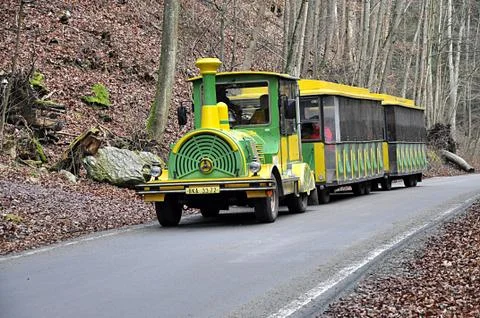 Children's train on the road Stock Photos