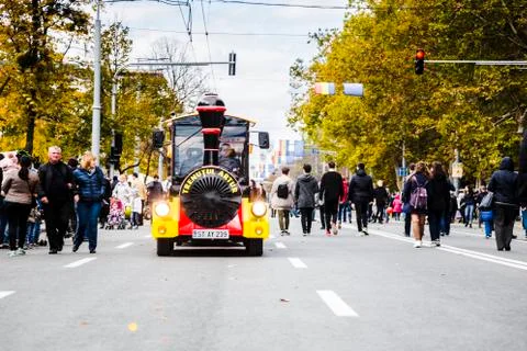 Children's train on wheels Stock Photos