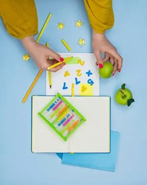 Childrens understanding and learning of arithmetic at school...How to help mo Stock Photos