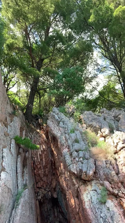 Children's walk in the rocks Stock Footage 234710410