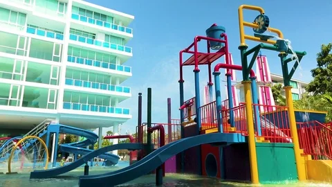 Children's water attractions Stock Footage