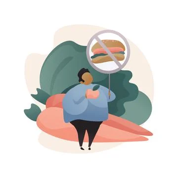 Childrens weight loss program abstract concept vector illustration. Stock Illustration