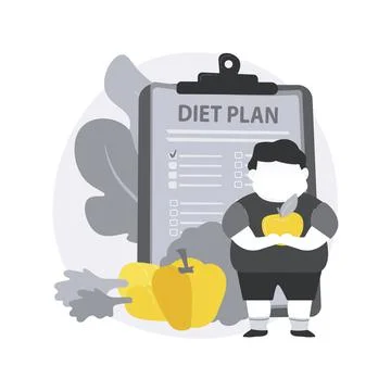 Childrens weight loss program abstract concept vector illustration. Stock Illustration