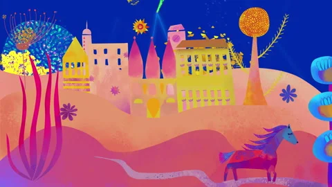 Children's World-Horse On The Hill Stock Footage 163603953