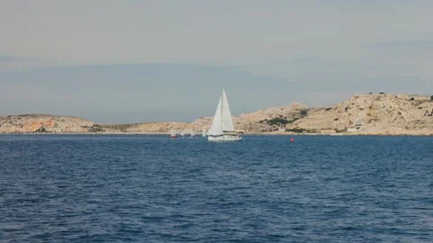 Children's yachts at sea Stock Footage 241501035