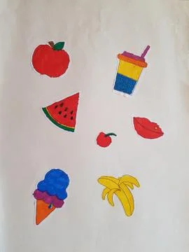Child's drawing in 3.5 years Stock Illustration
