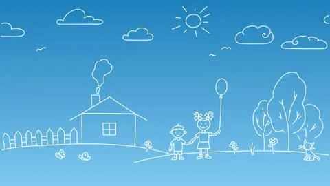 Child's drawing Stock-Illustration