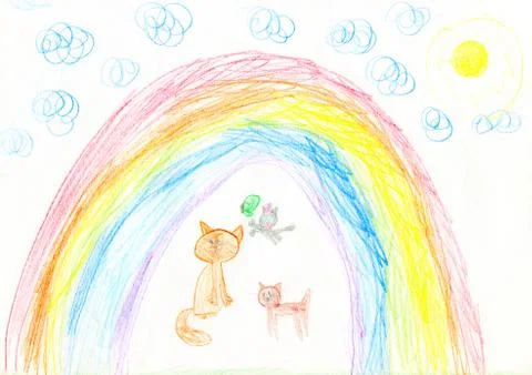 The Child's drawing Illustrazione stock