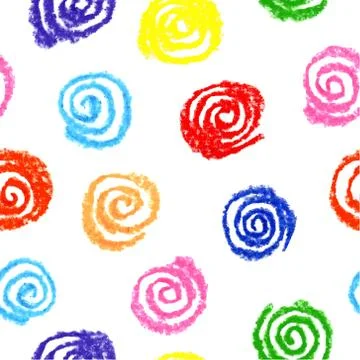 Child's drawing of multicolor circles. Stock Illustration