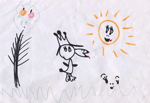Child's drawing. Stock Photos