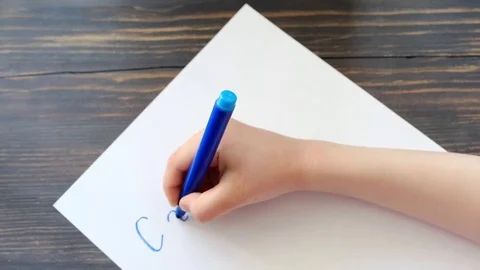 Child's hand drawing Stock Footage 76154207