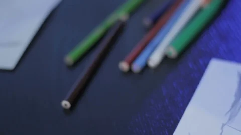 Child's Hand Drawing Stock Footage 93154376