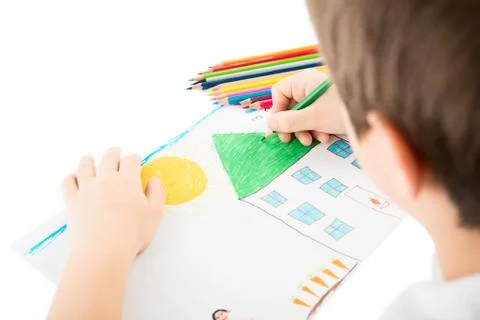 Child's hand drawing Stock Photos