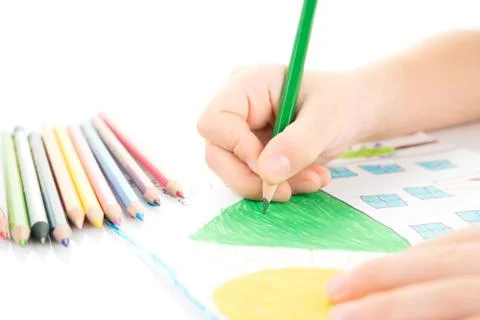 Child's hand drawing Stock Photos