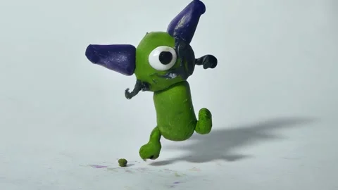 Child's handmade plasticine creature. Stock Footage 315245610