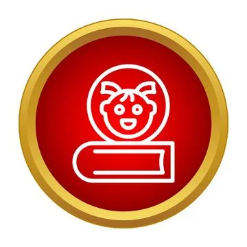 Child's happy face learning with a book icon Stock Illustration