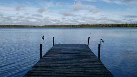 Child's Lake Dock Timelapse Stock Footage