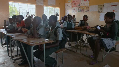 Childs learning at school Stock Footage 129290602