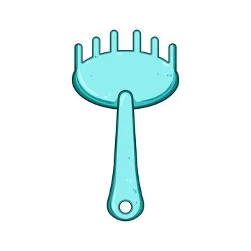 Child's plastic sand rake for summer beach play Stock Illustration