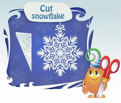 Childs play  cut snowflake Stock Illustration