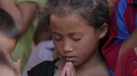 A Child's Prayer Stock Footage 40073607