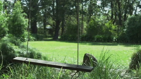 Childs Swing Moving In The Wind Empty Stock Footage 68720402