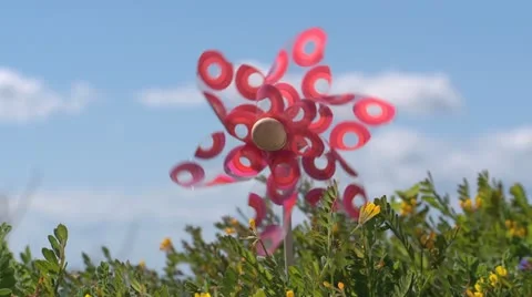 Child's toy windmill Stock Footage 22150360