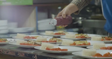 CHILE 06 Plating Chilean Dish Stock Footage 129449156