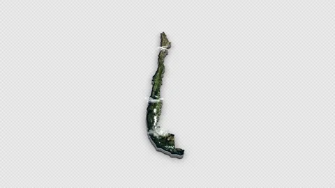 Chile 3D Country Map Animation Transparent Alpha Stock Footage 278034183