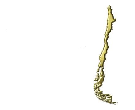 Chile 3d golden map Stock Illustration